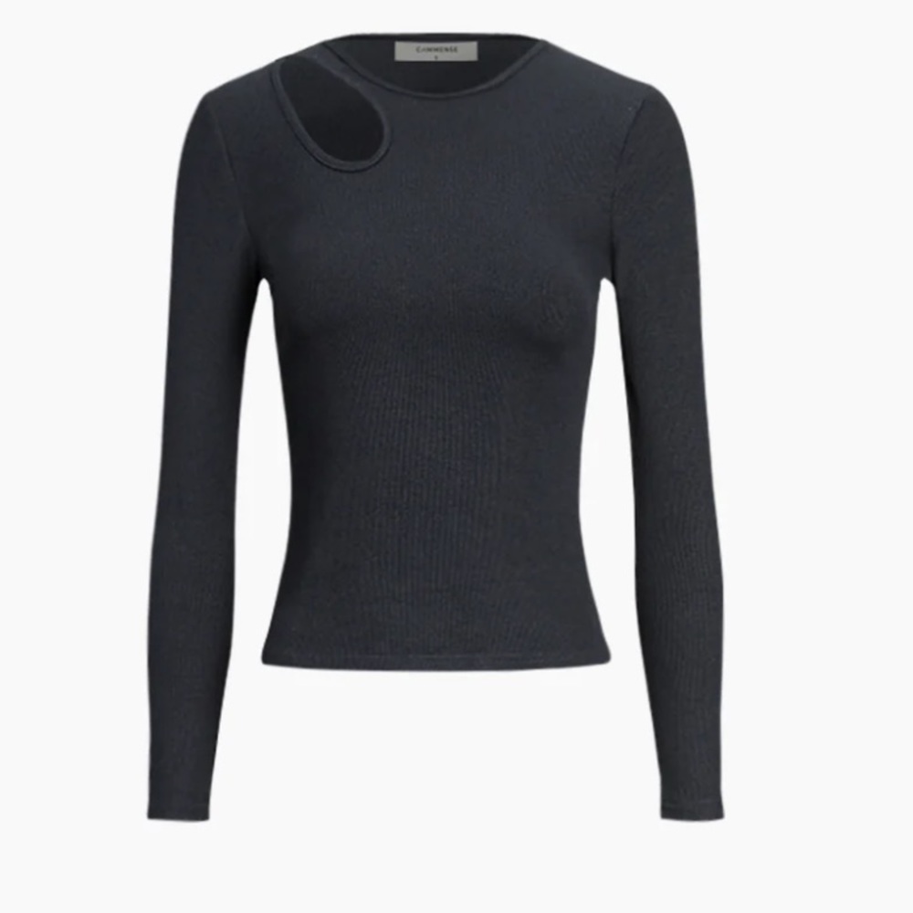 NWT Commense Slinky Long Sleeve Cutout Knit Top, size M